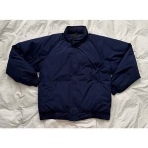 Vintage Eddie Bauer Blue Jacket Mens Large Tall Goose Down Bomber Puffer